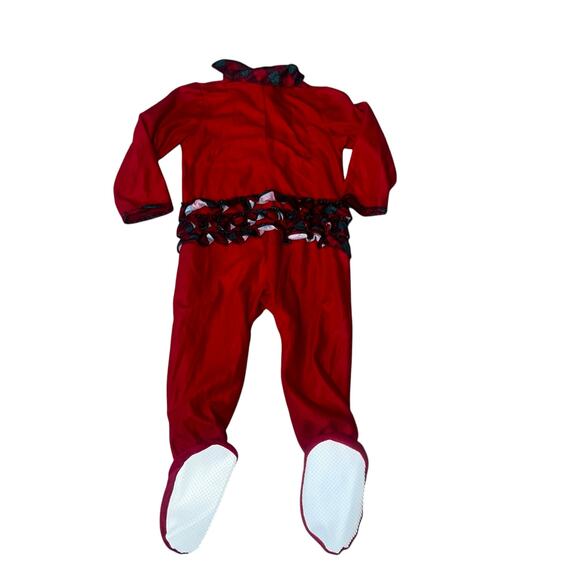 Vintage Disney Store Mickey embroidered footed Red plaid Christmas sleeper 12m - Picture 3 of 9